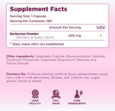 Berberine Supplement 500mg - Lab Tested Berberine 500mg Value Size - Vegan Non-GMO Made in The US & Gluten Free (6 Months Supply)